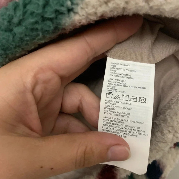 Prana Polar Escape Snap Up cream burgundy tribal teddy pullover | size M - Picture 6 of 9